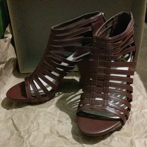 Studio Paolo Cecilia Tobacco Cage Heels Sandals Open Toe 6 M(B) NIB